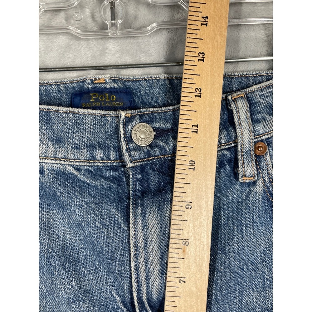 Polo Ralph Lauren Slim Boyfriend Patchwork Jeans Blue Distressed Sashiko 29 NEW - Picture 8 of 11